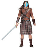 Déguisement Guerrier Écossais Homme - Kilt Tartan Bleu