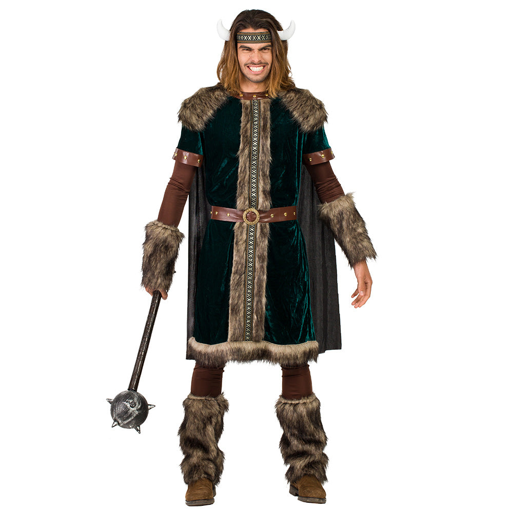 Déguisement Viking Guerrier Nordique avec Cornes et Accessoires