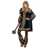 Déguisement Guerrière Viking Femme Luxe avec Fourrure
