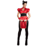 Déguisement Guerrière Asiatique Rouge et Noir Femme