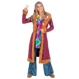 Déguisement Hippie Femme Années 70 avec Gilet Fourrure