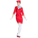 Déguisement Hôtesse de l'Air Vintage Rouge Années 50