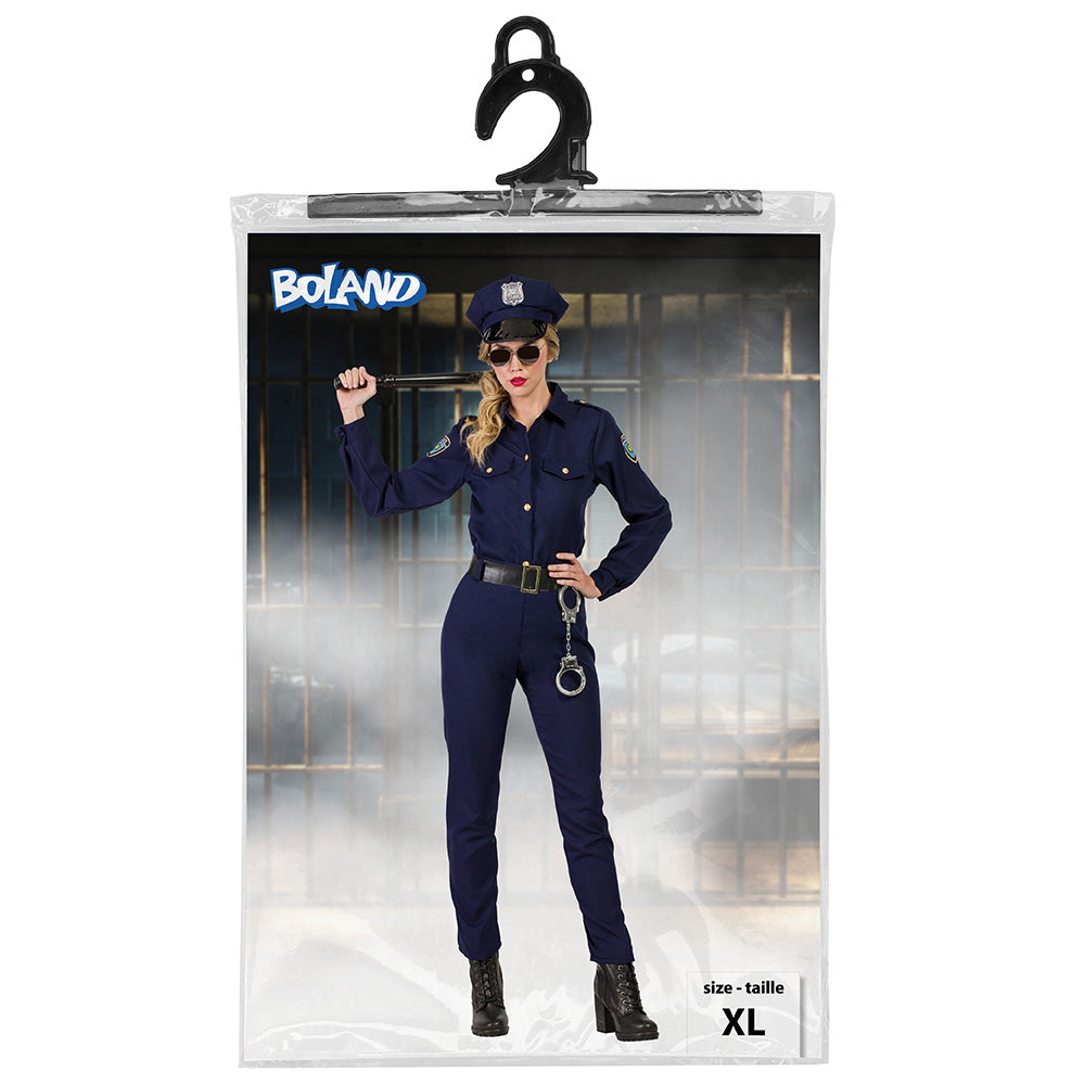 Déguisement Policière Sexy - Combinaison Bleu Marine Adulte