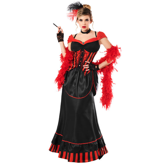 Déguisement Cabaret Années 20 Femme - Robe Rouge et Noir