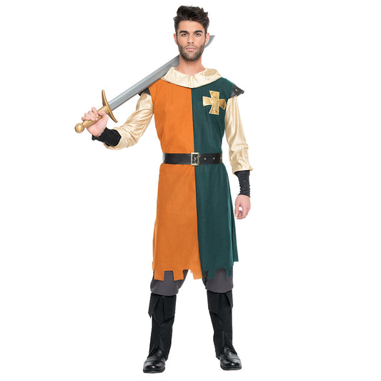 Déguisement Chevalier Médiéval Homme Orange Vert