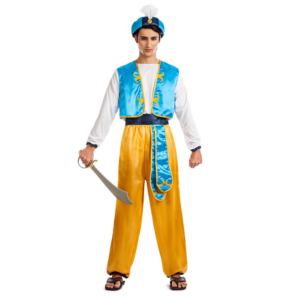 Déguisement Aladdin Prince de Jasmine Bleu Or Adulte