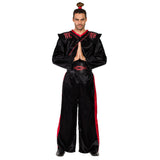 Déguisement Maître Shaolin Noir et Rouge Adulte