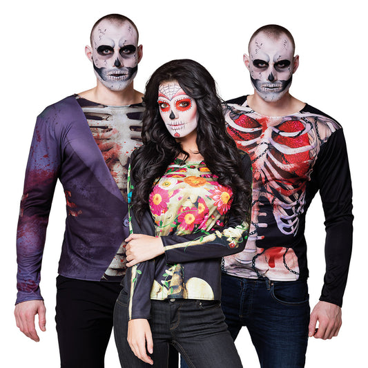 T-shirt Squelette Zombie Homme 3D - Halloween Déguisement