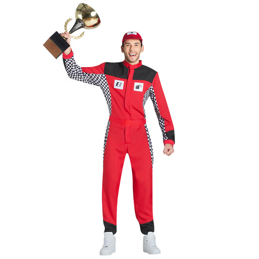 Déguisement Pilote de Course Rouge Adulte - Combinaison Racing