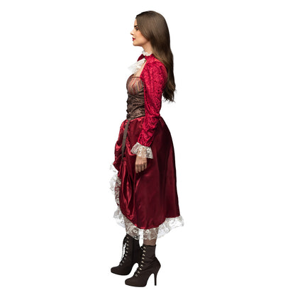 Déguisement Vampire Élégant Rouge et Dentelle - Femme