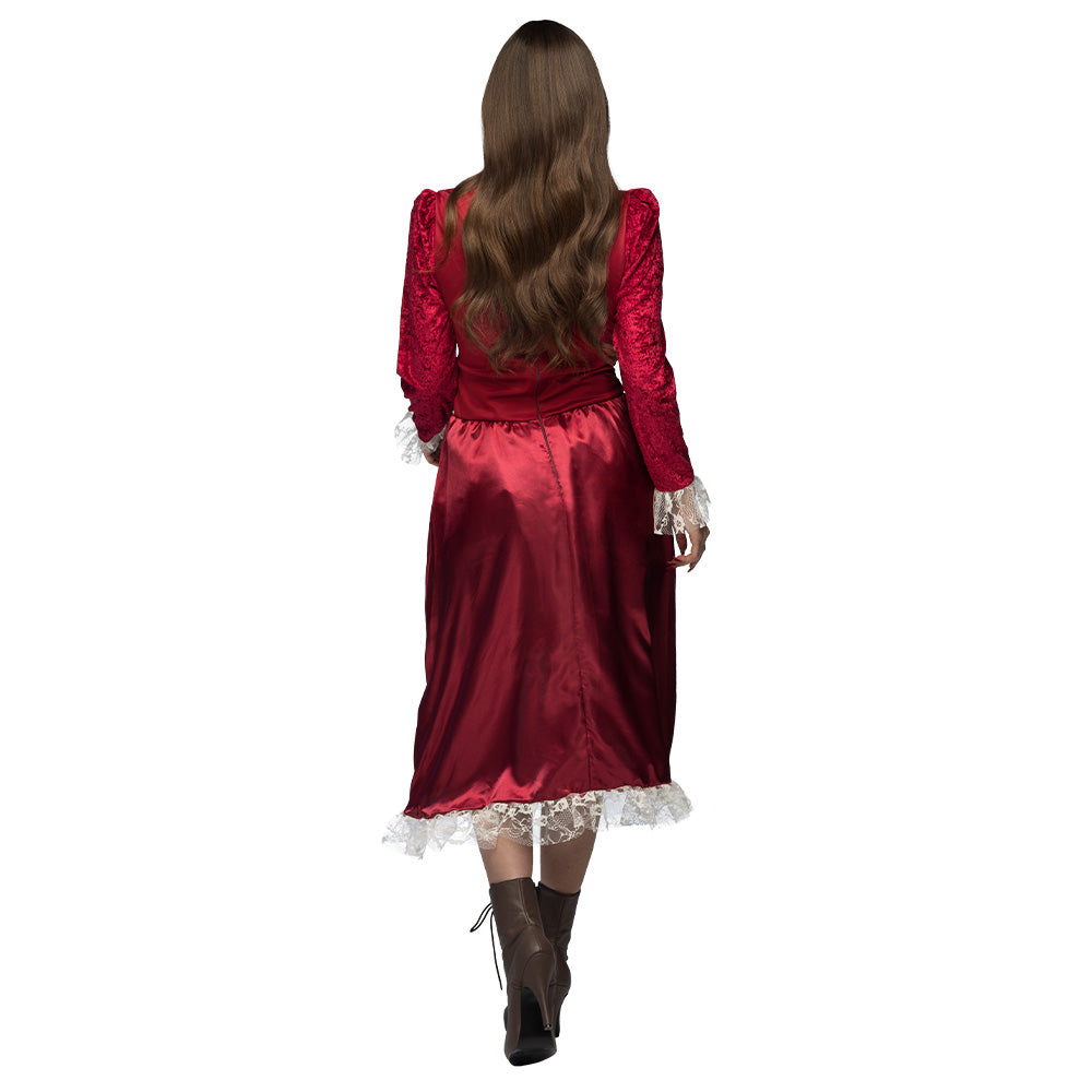 Déguisement Vampire Gothique Femme Luxe - Robe Velours Rouge