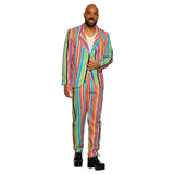 Costume Années 70 Arc-en-ciel Rayé Homme - Déguisement Disco