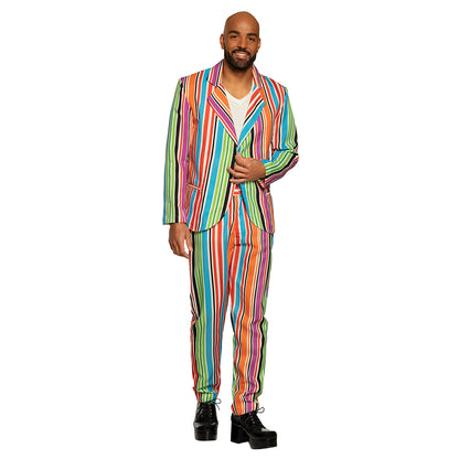 Costume Rayé Arc-en-ciel Homme Années 70 Disco