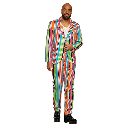 Costume Rayé Arc-en-ciel Homme Années 70 Disco