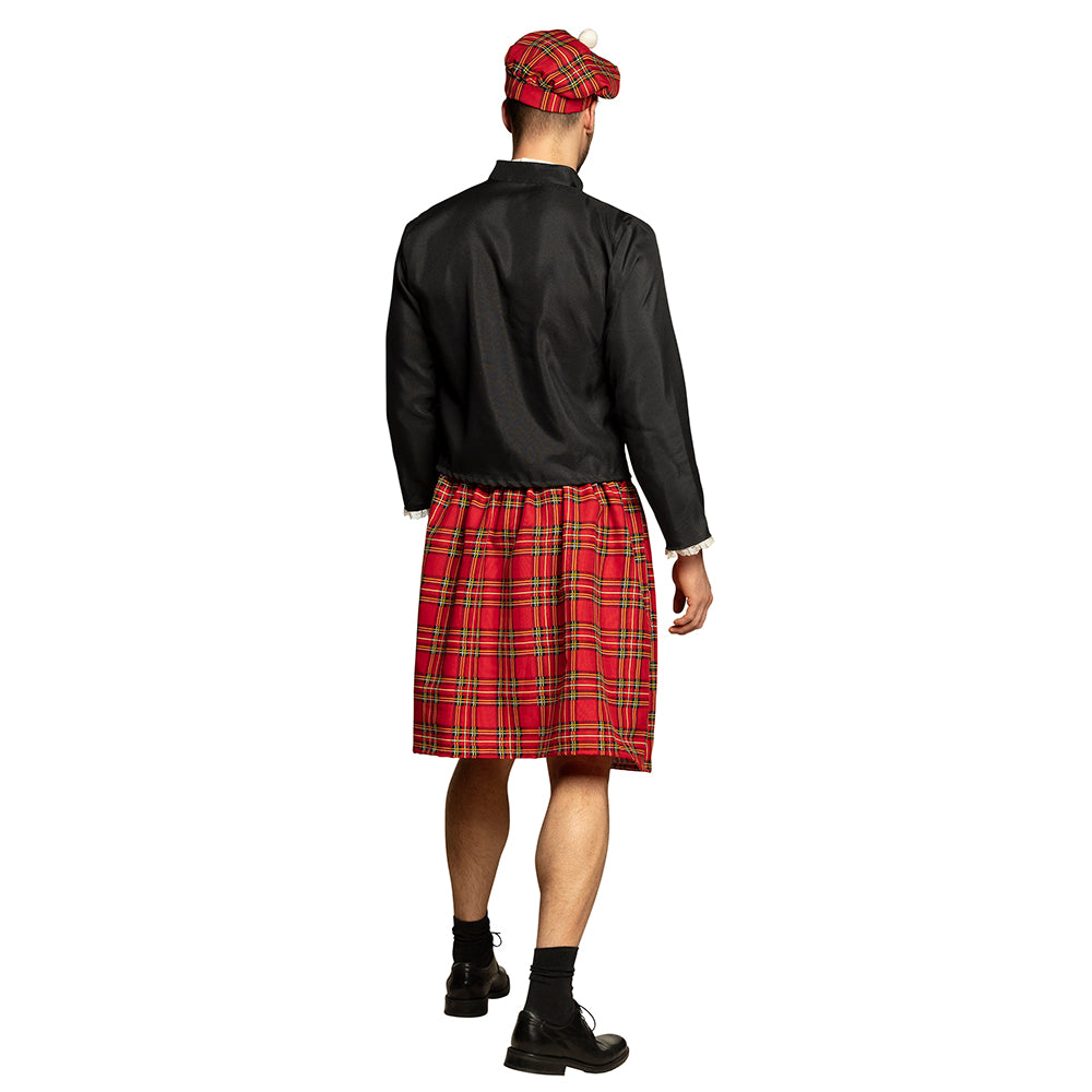 Déguisement Écossais Homme - Kilt Tartan Rouge & Noir