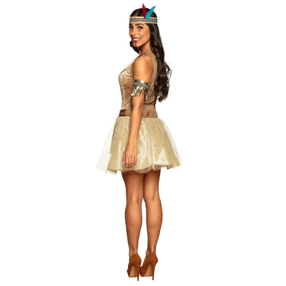 Déguisement Indienne Chic Femme - Costume Tribal Doré