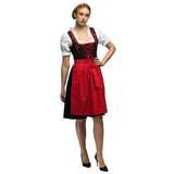 Robe Bavaroise Noire et Rouge - Déguisement Oktoberfest Femme