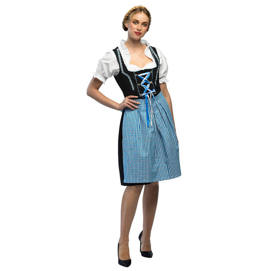 Costume Bavarois Femme Bleu - Robe Dirndl Traditionnelle