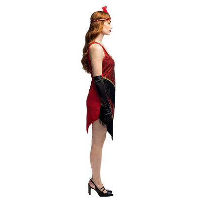 Déguisement Charleston Années 20 Femme - Robe Paillettes Rouge