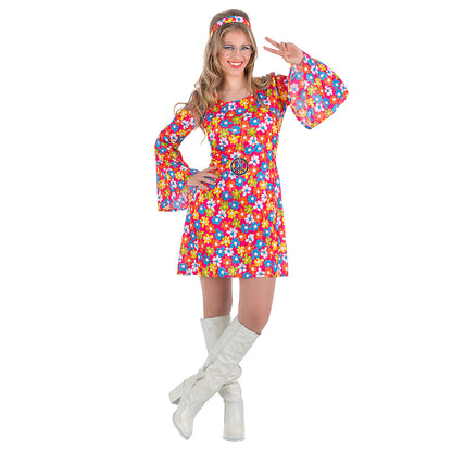 Déguisement Hippie Fleurs Colorées Femme - Années 70