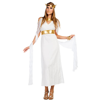 Déguisement Déesse Grecque Blanc et Or - Costume Athéna Adulte