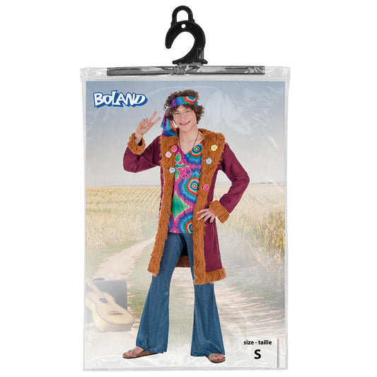 Déguisement Hippie Adulte Flower Power avec Gilet Fourrure