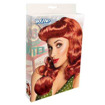 Perruque Pin-up Années 50 Ondulée Rouge Cuivré Vintage