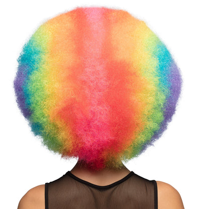 Perruque Afro Arc-en-ciel Multicolore Géante - Déguisement Années 70