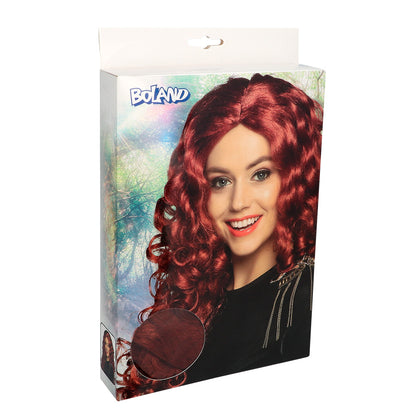 Perruque Bouclée Rouge Bordeaux Longue - Déguisement Glamour