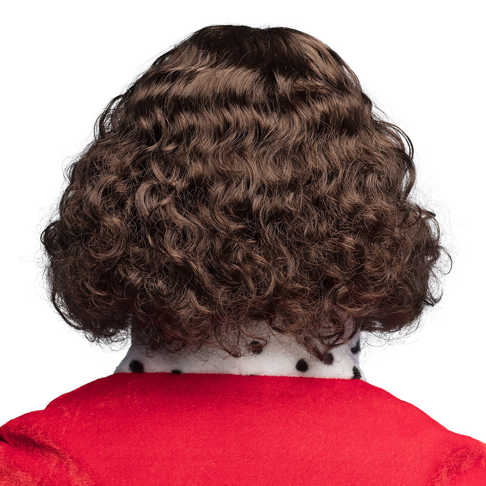Perruque et Barbe Roi Médiéval Brun Foncé avec Accessoires