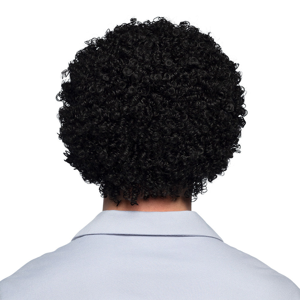 Perruque Afro Noire Bouclée Années 70 - Déguisement Rétro
