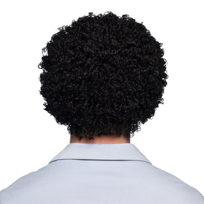 Perruque Afro Noire Bouclée Années 70 - Déguisement Rétro
