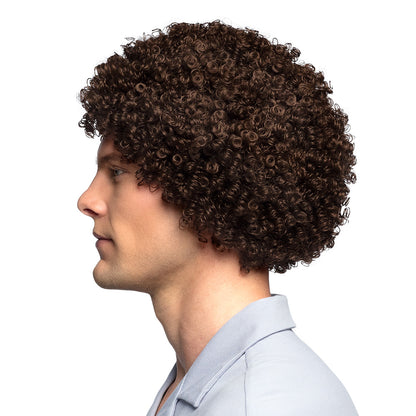 Perruque Afro Bouclée Marron - Déguisement Années 70
