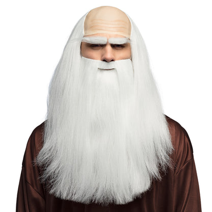 Perruque et Barbe Blanche Magicien - Déguisement Complet