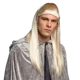 Perruque Elfe Blonde Longue avec Tresses et Bandeau