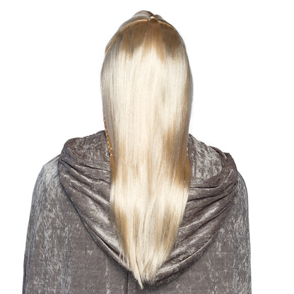 Perruque Elfe Blonde Longue avec Tresses et Bandeau