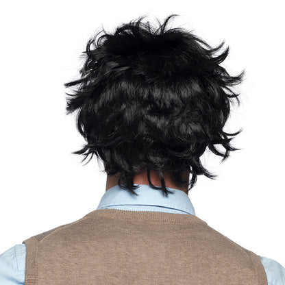 Perruque noire hirsute cheveux longs déguisement adulte