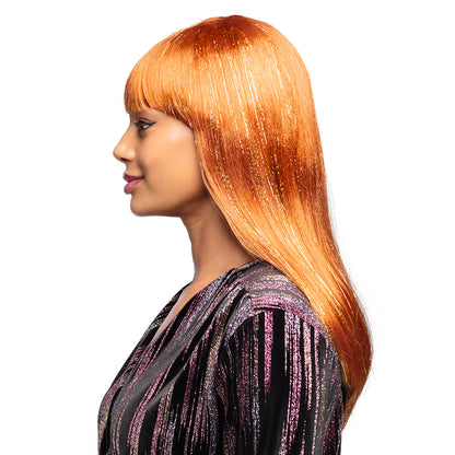 Perruque Longue Rousse Avec Frange - Déguisement Chic
