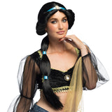 Perruque Princesse Jasmine Noire avec Accessoires - Déguisement Orient