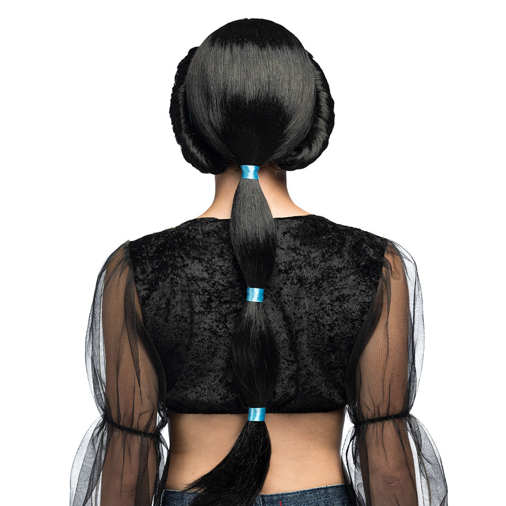 Perruque Princesse Jasmine Noire avec Accessoires - Déguisement Orient