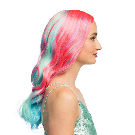 Perruque Sirène Rose et Bleu Fluo UV Blacklight