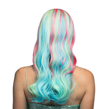 Perruque Sirène Rose et Bleu Fluo UV Blacklight
