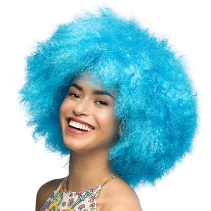 Perruque Afro Géante Turquoise - Déguisement Années 70