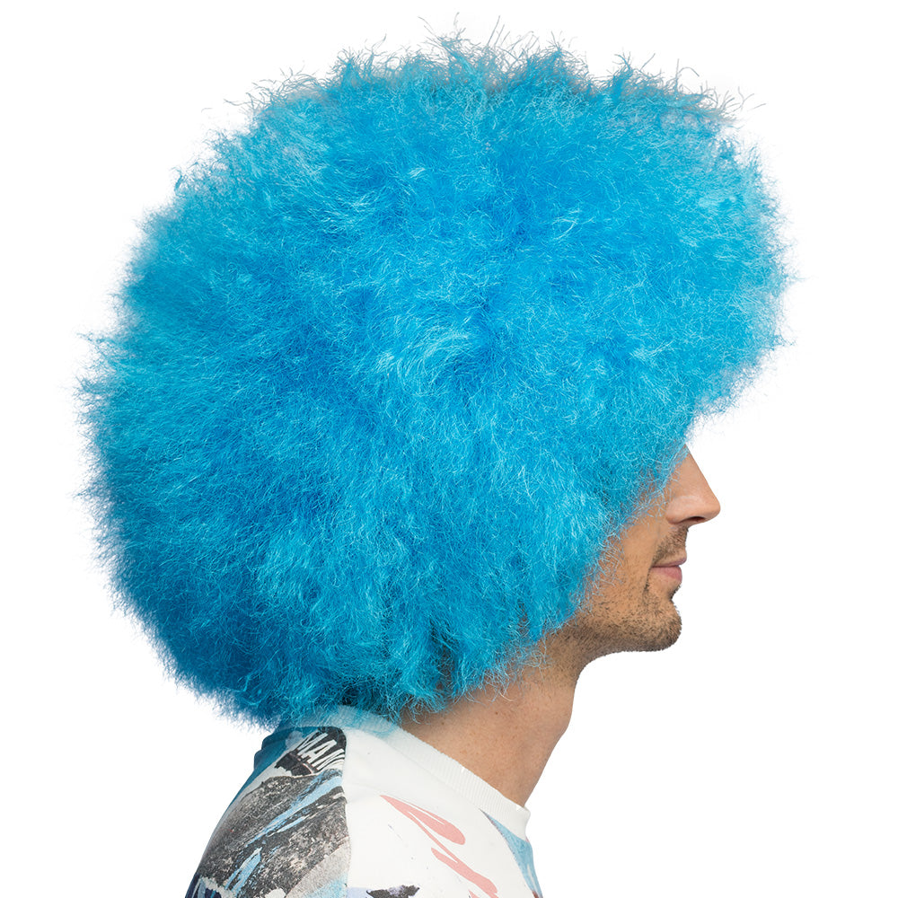 Perruque Afro Géante Turquoise - Déguisement Années 70