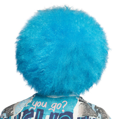 Perruque Afro Géante Turquoise - Déguisement Années 70