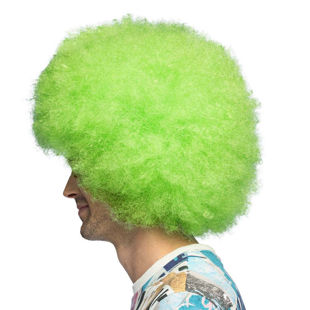 Perruque Afro Verte Fluo UV - Déguisement Années 70