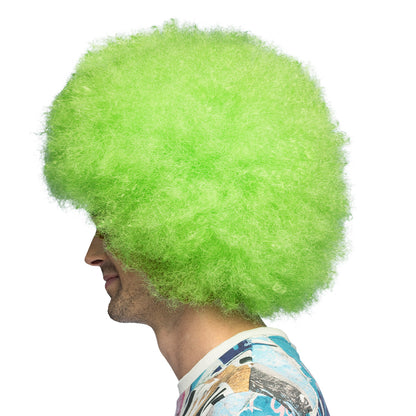 Perruque Afro Verte Fluo UV - Déguisement Années 70