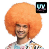 Perruque Afro Orange Fluo - Déguisement Années 70 Disco