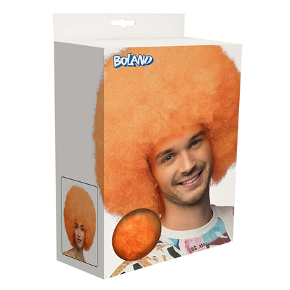 Perruque Afro Orange Fluo - Déguisement Années 70 Disco