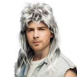 Perruque Cheveux Longs Gris Effet Sauvage - Déguisement Rocker